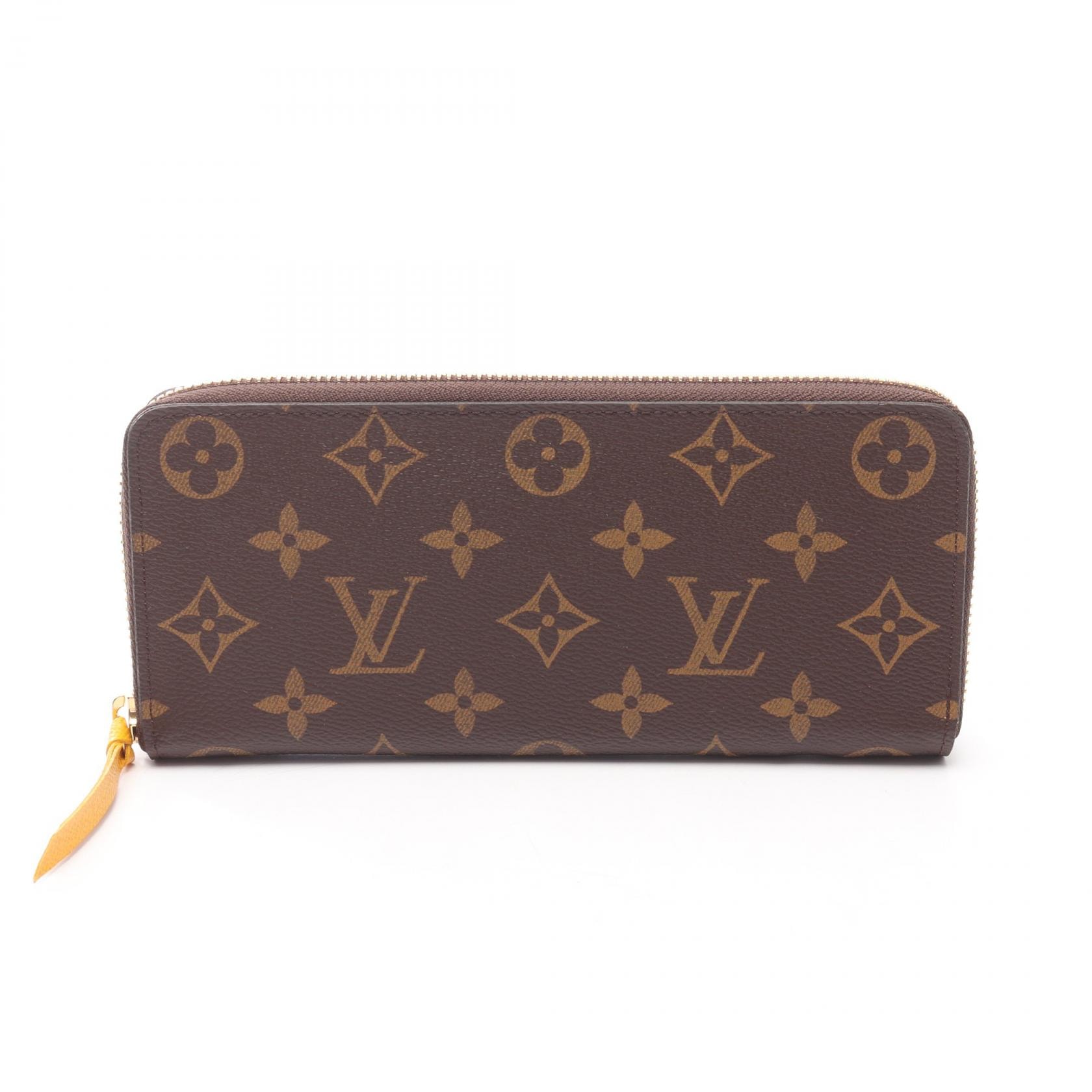 ルイ・ヴィトン LOUIS VUITTON ポルトフォイユ クレマンス ミモザ ラウンド長財布 財布 PVCコーティングキャンバス モノグラム ミモザ レディース ブラウン系 / イエロー系 M60744 【中古】