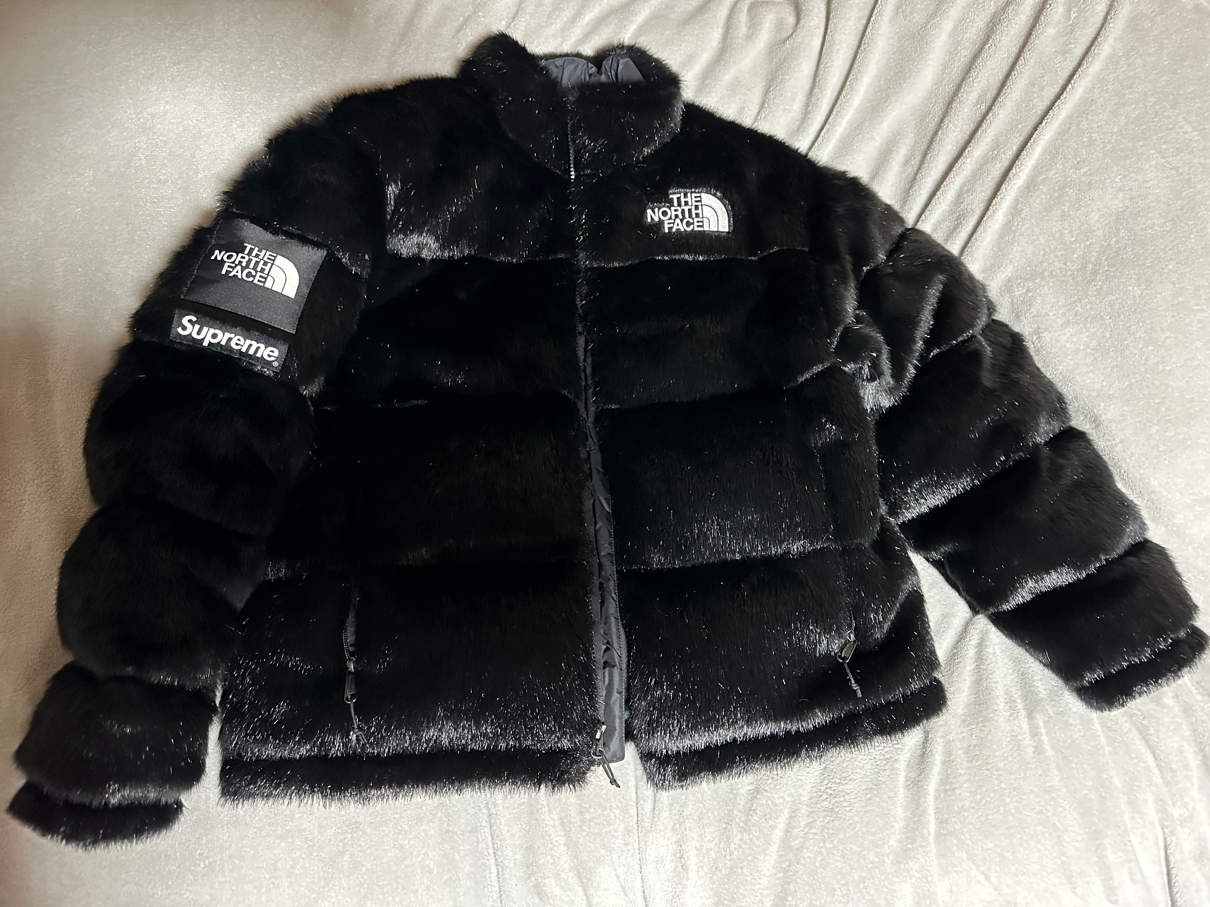 Supreme x The North Face Faux Fur Nuptse Jacket "Black"