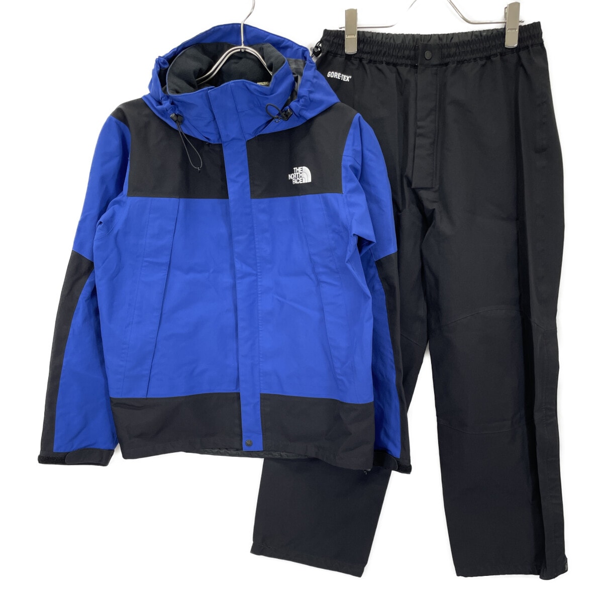 ノースフェイス NP61550 ブルー×ブラック GORE-TEX MOUNTAIN RAINTEX セットアップ S