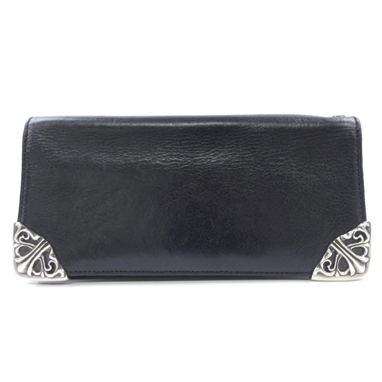 Chrome Hearts Single Fold Long Wallet Tips "Black"