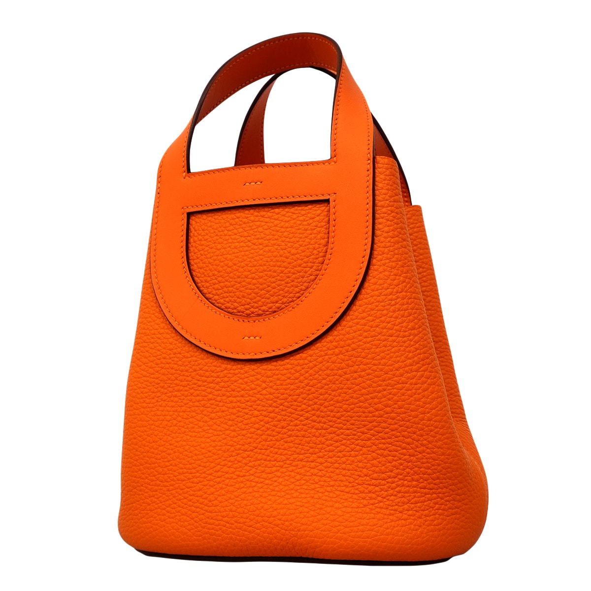 ★SALE【6fb2607-e】エルメス ハンドバッグ インザループ18 トリヨンクレマンス オレンジ シルバー金具 U刻印【中古】レディース