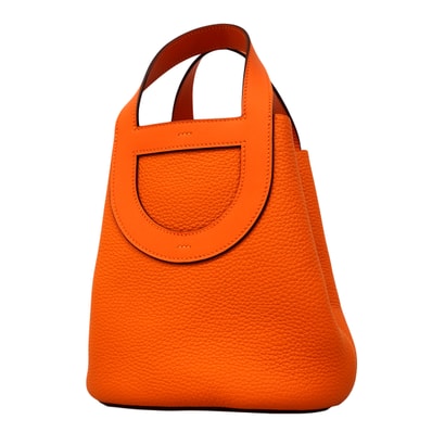 ★SALE【6fb2607-e】エルメス ハンドバッグ インザループ18 トリヨンクレマンス オレンジ シルバー金具 U刻印【中古】レディース