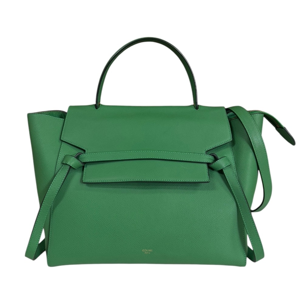 セリーヌ ベルトバッグ ミニ ショルダーバッグ レザー グリーン レディース CELINE  中古