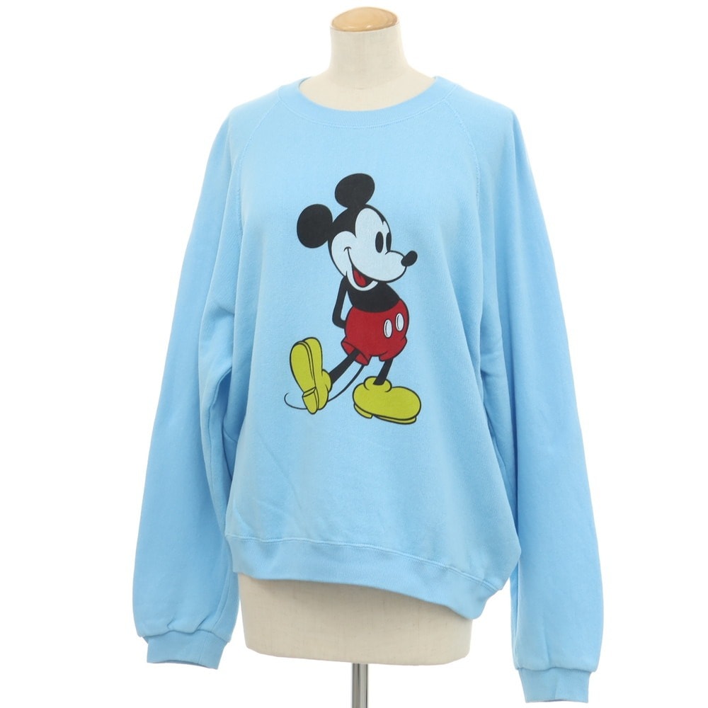 【中古】ビーミング ライフストア バイ ビームス B:MING LIFE STORE by BEAMS × Disney × SPORTS WEAR コットン スウェット ライトブルー【サイズL】【レディース】