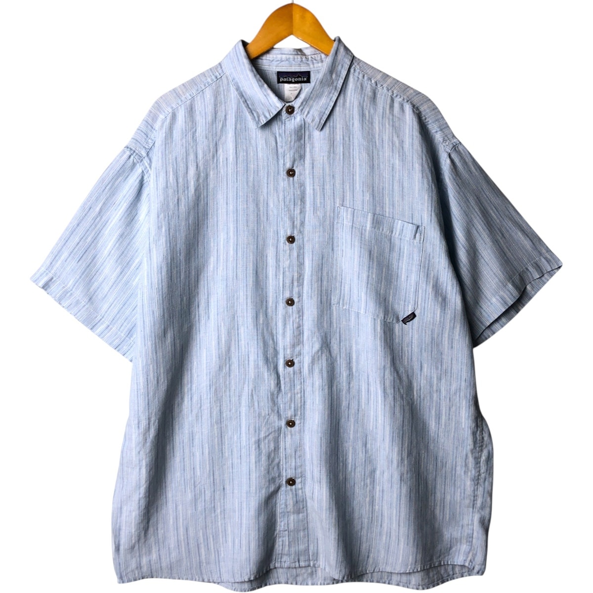 古着 00年代 パタゴニア Patagonia 53140S5 マルチストライプ 半袖 ヘンプシャツ メンズXL相当/eaa571341