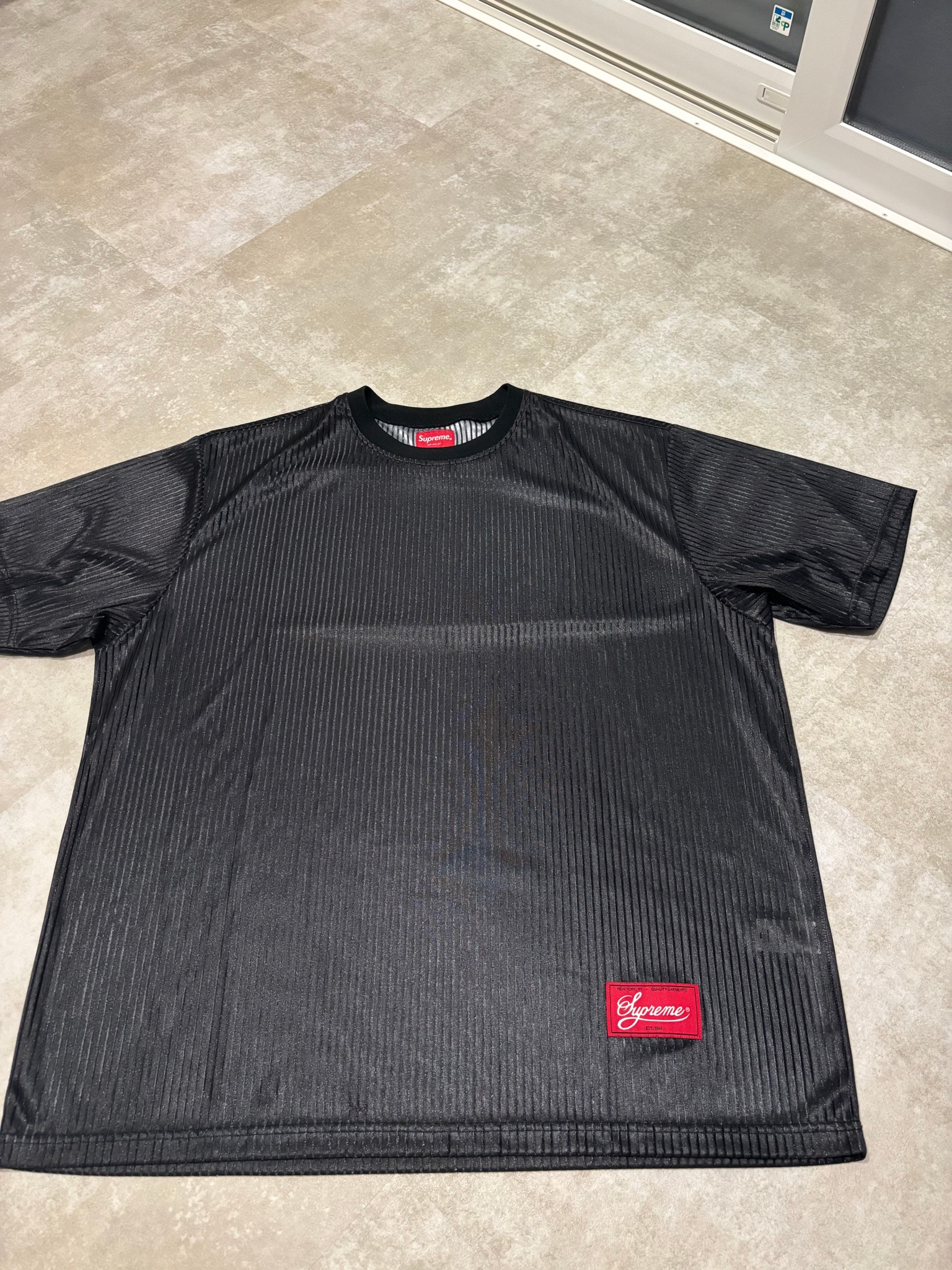 Supreme Gradient Mesh Stripe Jersey "Black"