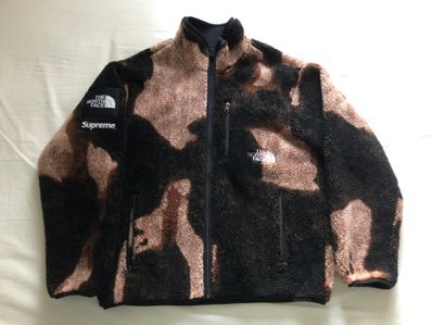 Supreme x The North Face Bleached Denim Print Fleece Jacket "Black"