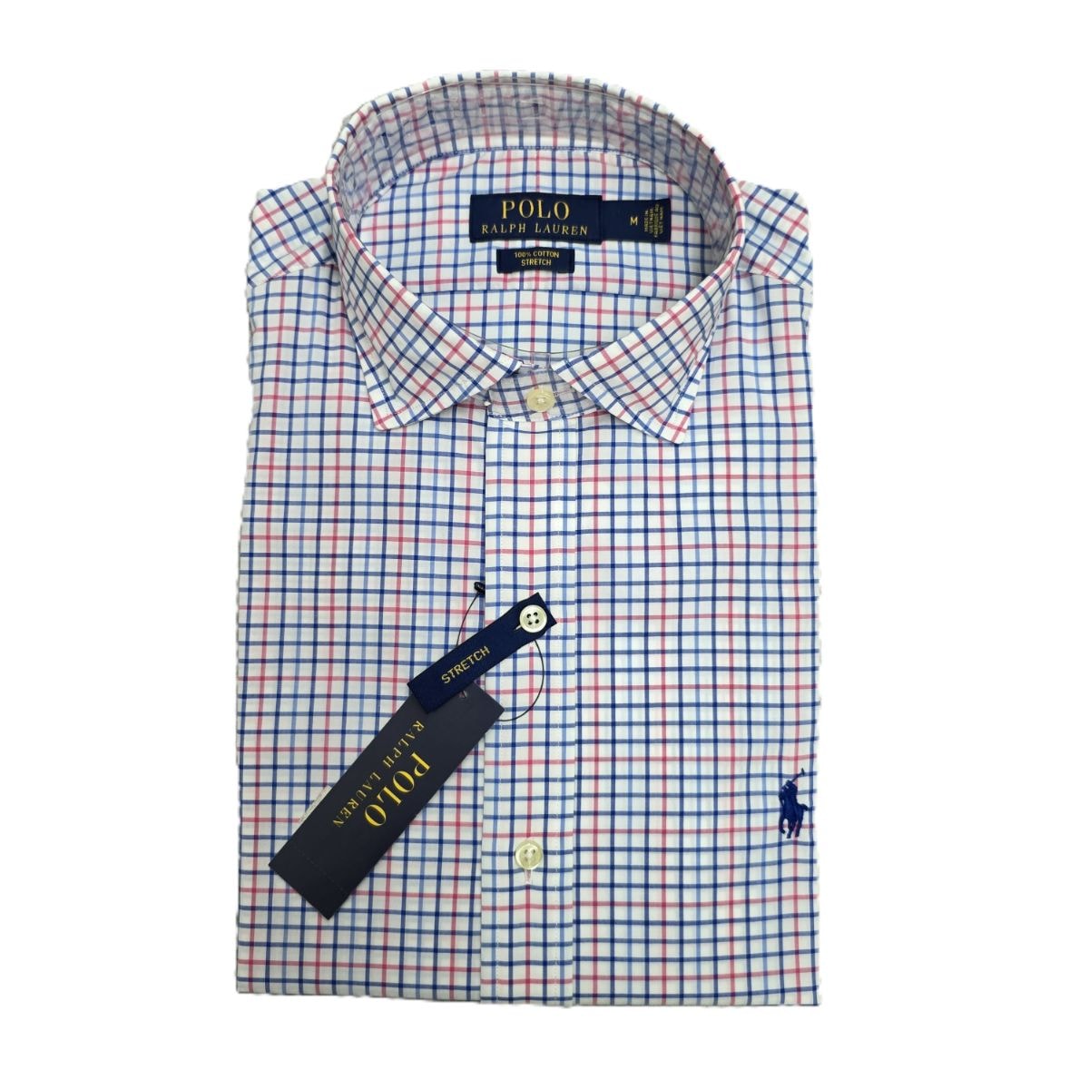 RALPH LAUREN ラルフローレン SLIM FIT クラシック フィット チェック ストレッチ ポプリン シャツ ギンガムチェック 長袖シャツ M コットン マルチカラー メンズ【中古】