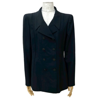 CHANEL シャネル ココマーク ボタン ウール シルク テーラードジャケット ブラック
f0003