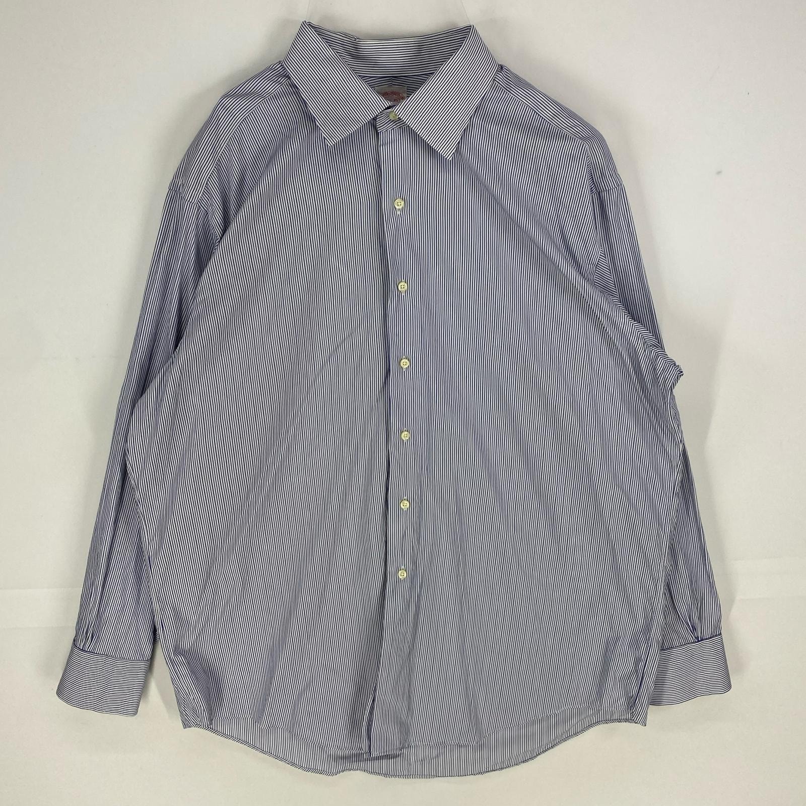 古着 ブルックスブラザーズ Brooks Brothers USA製 長袖シャツ 1818 MADISON ロングスリーブ XL  ブルー系 ストライプ メンズ