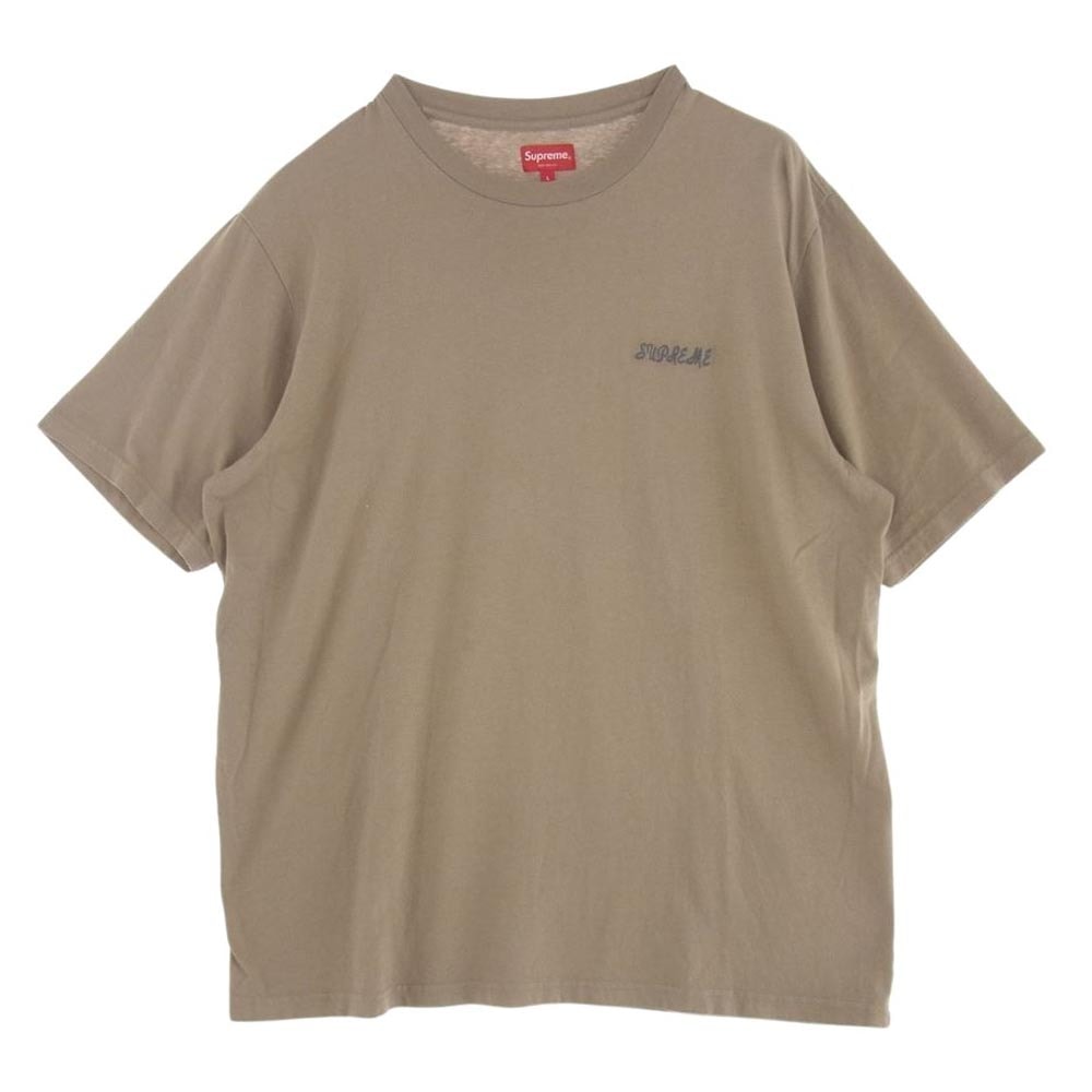 Supreme シュプリーム Tシャツ 23AW Washed Script S/S Top ウォッシュド スクリプト 半袖 Tシャツ Tan L【中古】