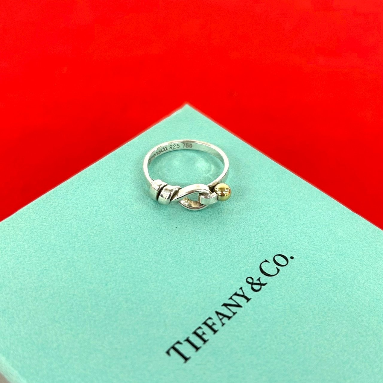 TIFFANY&Co. ティファニー ラブノット リング シルバー925 K18イエローゴールド リング・指輪 12号 シルバー
 31875