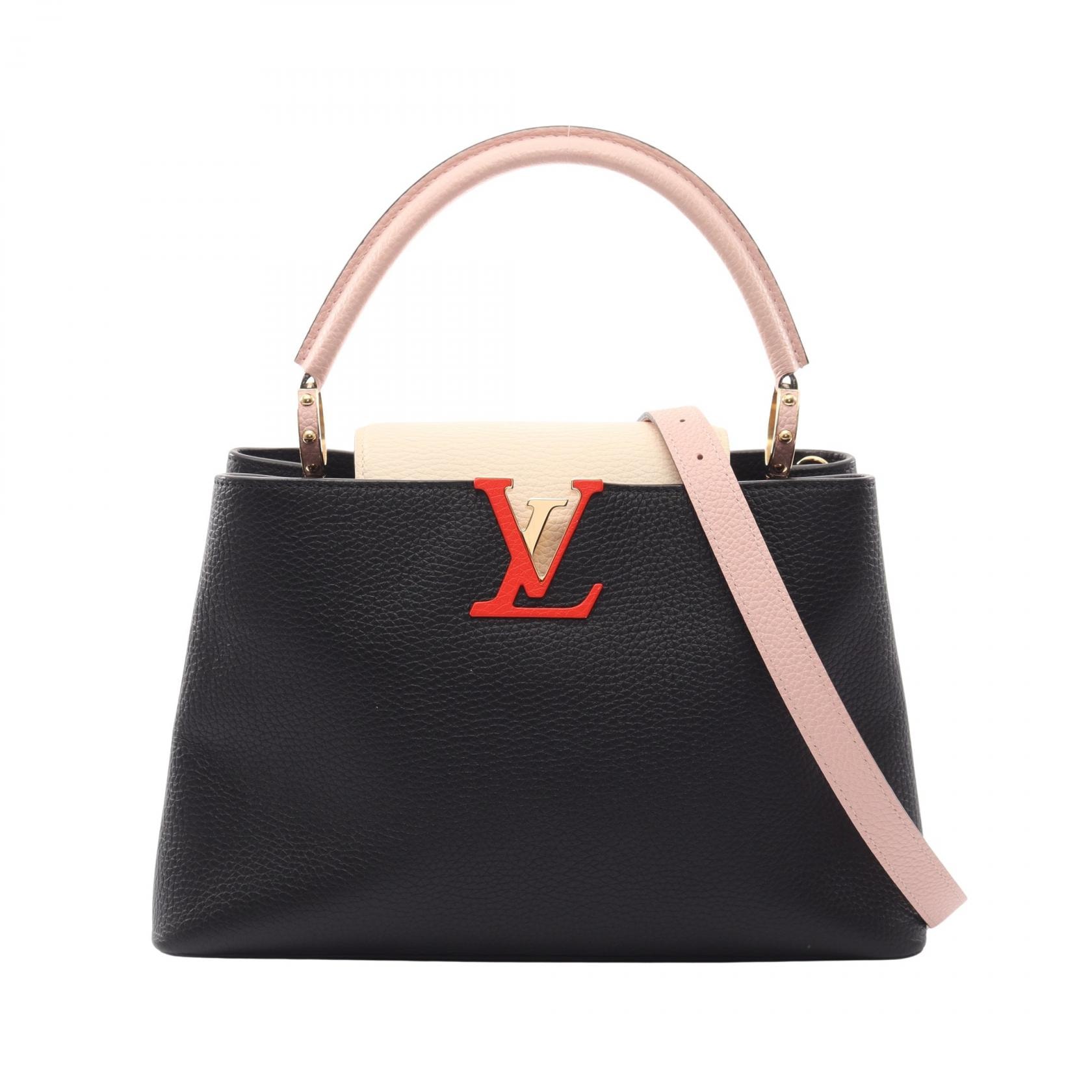 ルイ・ヴィトン LOUIS VUITTON カプシーヌPM ノワール クレーム 2WAY ハンドバッグ バッグ トリヨンレザー トリヨンレザー ピンク レディース ブラック系 / ピンク系 / アイボリー系 【中古】