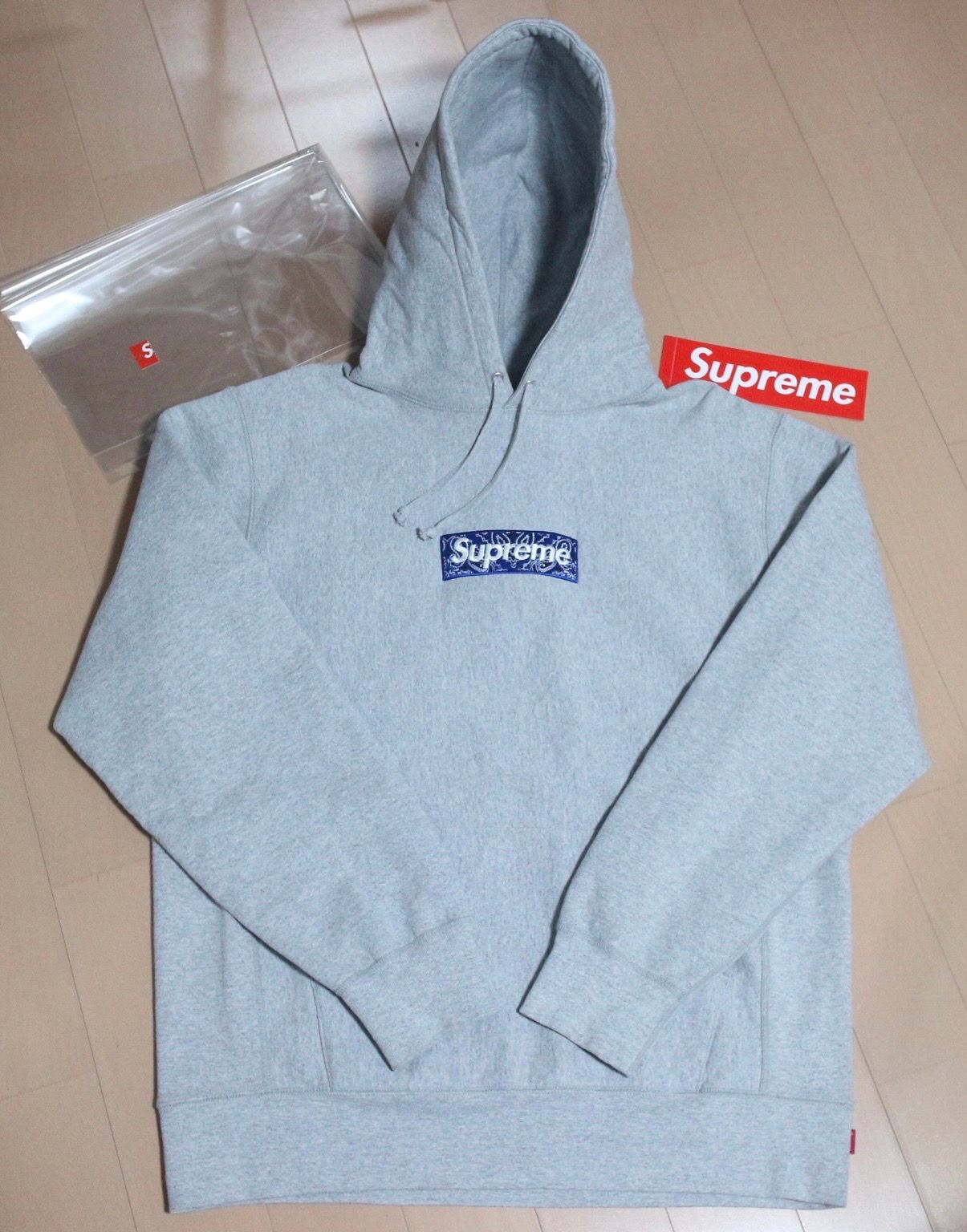 Supreme Bandana Box Logo Hooded Sweatshirt "Grey"