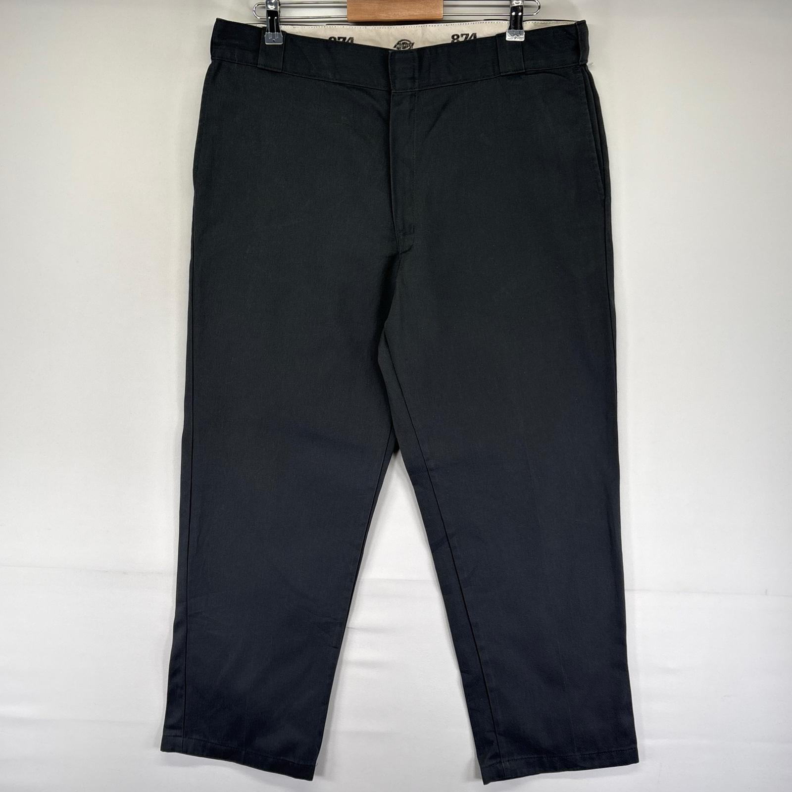 古着 ディッキーズ Dickies パンツ ジッパーフライ ストレート ワンポイントロゴ チノパン 874 W38 L30 グレー系 メンズ