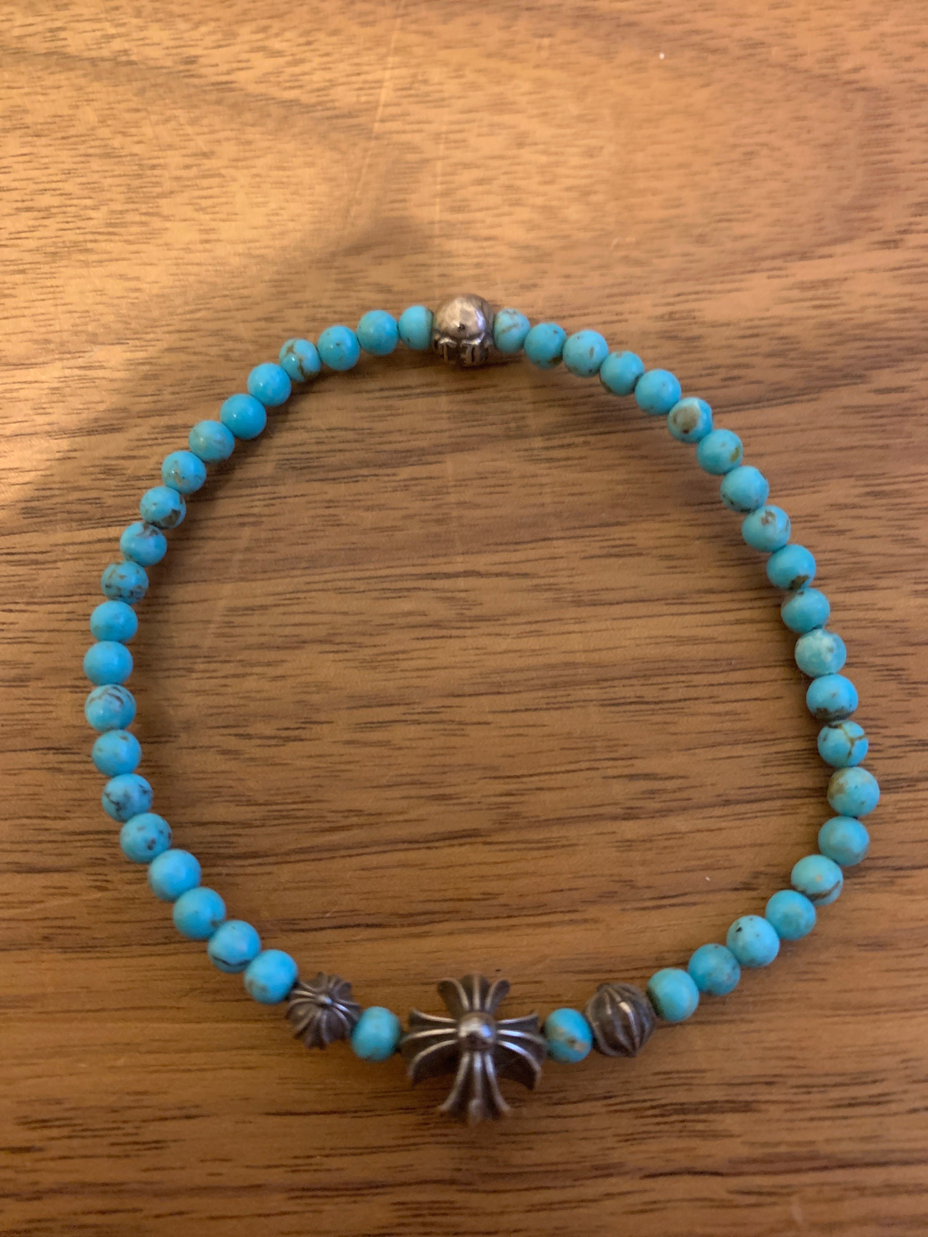 Chrome Hearts Beaded Bracelet 8mm V13 "Turquoise"