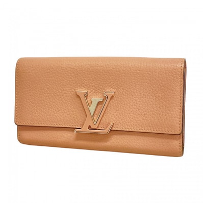 【6dd4063】ルイヴィトン 長財布 トリヨン ポルトフォイユカプシーヌ M61250 マグノリア【中古】レディース