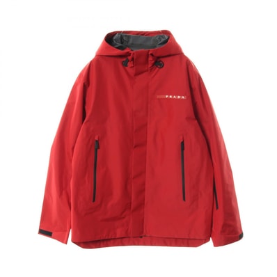 プラダ PRADA Extreme-Tex Windbreaker マウンテンパーカー 衣料品 アウター ポリエステル メンズ レッド系 SGB640 S202 1XV1 【中古】
