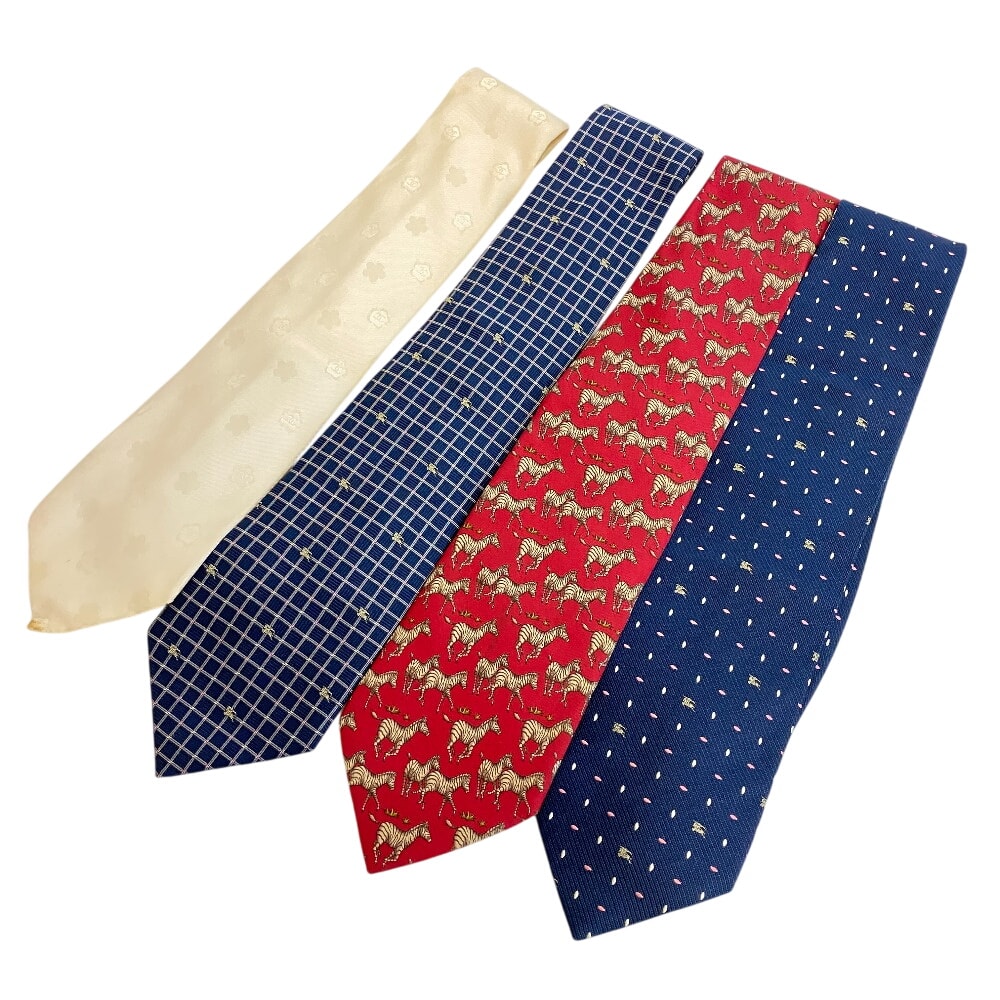 バーバリー BURBERRY ネクタイ シャネル ハンティングワールド ロゴ ココマーク 4本セットまとめて マルチカラー