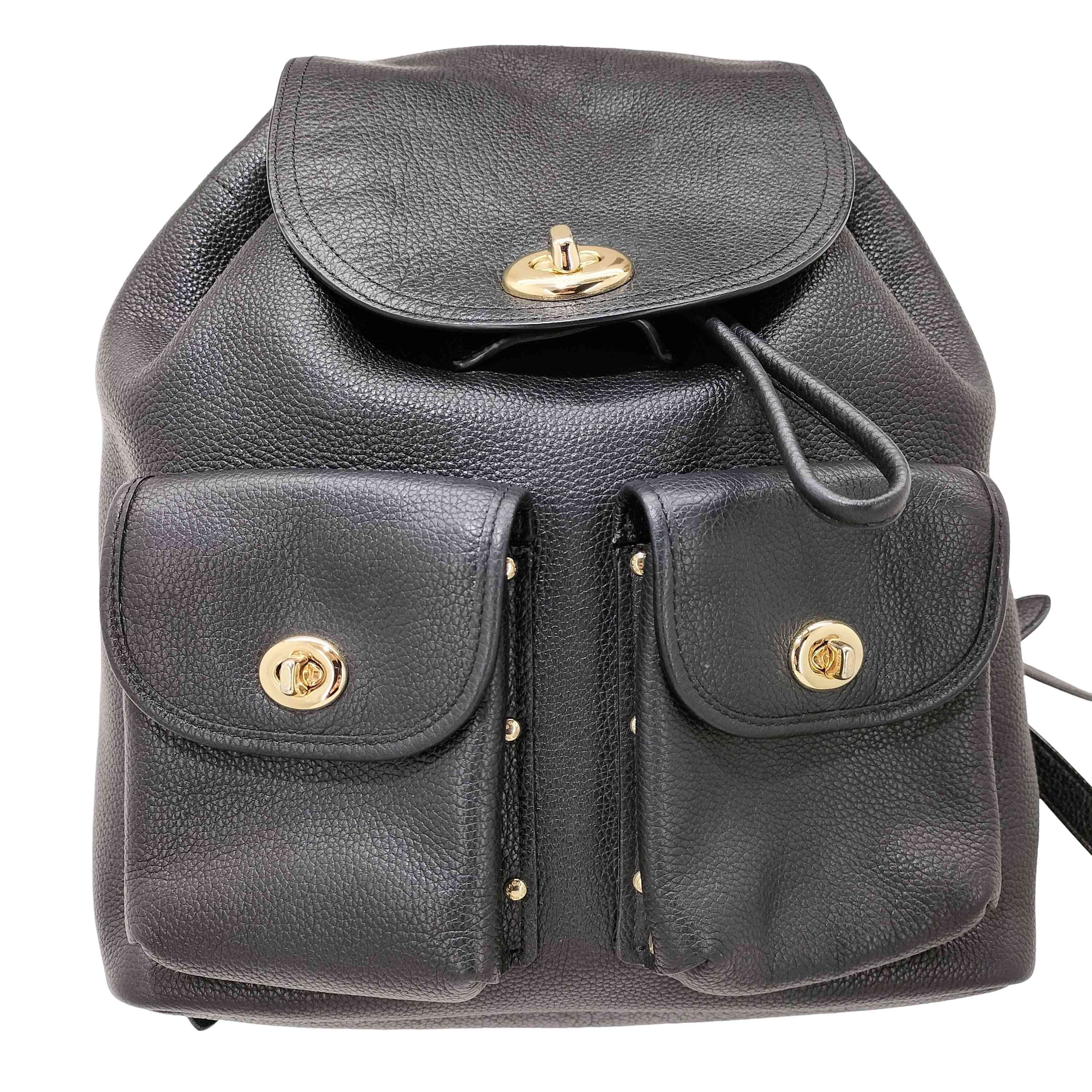 TURNLOCK RUCKSACK IN PEBBLE LEATHER ターンロック ラックサック ペブルド レザー【1143008908332】