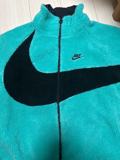 Nike Full Zip Big Swoosh Boa Jacket "Hyper Jade/Black"