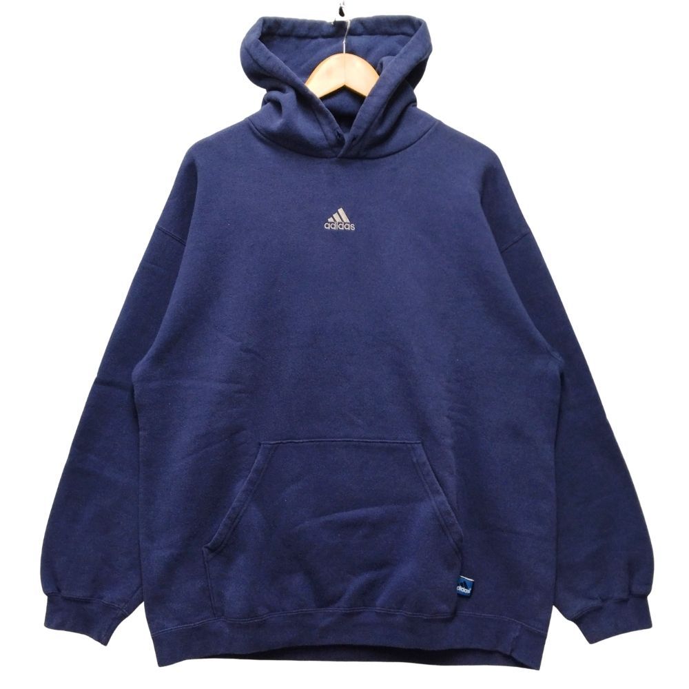 ADIDAS アディダス TEAM 刺繍 ロゴ スウェット パーカー フード紐欠損 52003