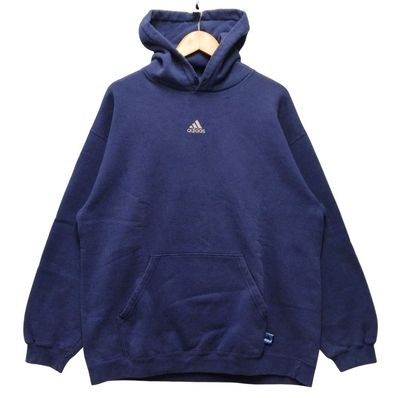 ADIDAS アディダス TEAM 刺繍 ロゴ スウェット パーカー フード紐欠損 52003