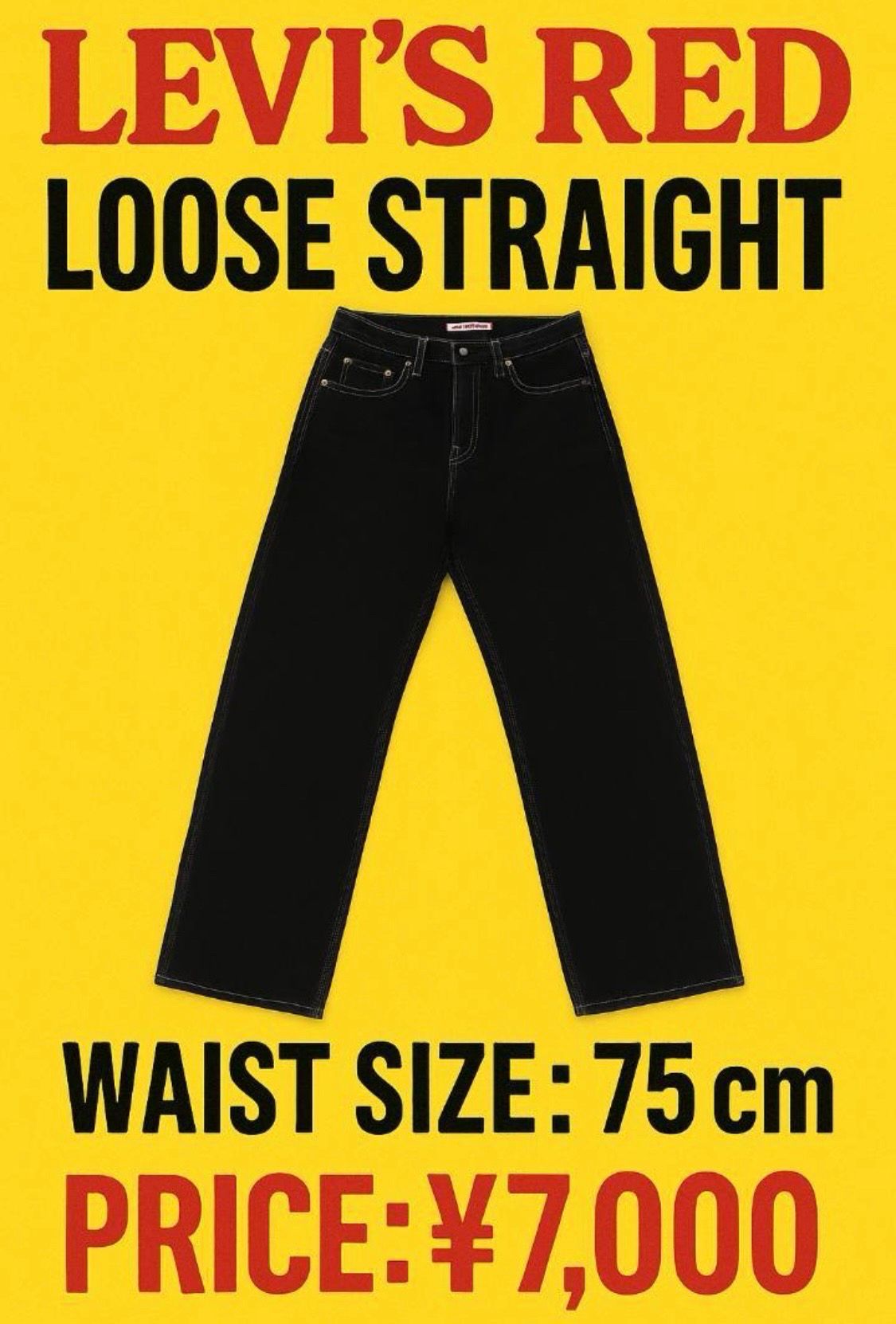 Levi's Red ルーズストレート ブラックデニム／W75㎝／希少モデル