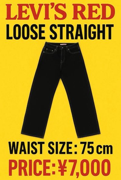 Levi's Red ルーズストレート ブラックデニム/W75cm/希少モデル
