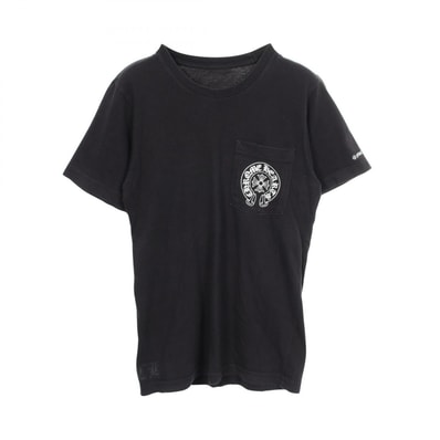 クロムハーツ CHROME HEARTS ホースシュー スクロールラベル 半袖Tシャツ 衣料品 トップス コットン メンズ ブラック系 【中古】