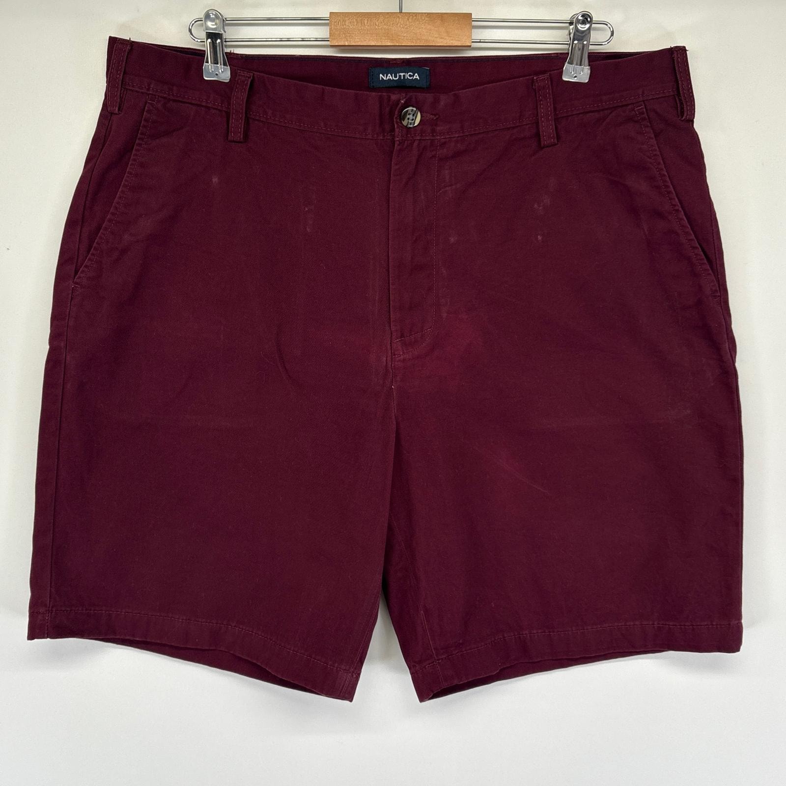 古着 ノーティカ NAUTICA ショートパンツ チノパン ハーフ 短パン ワンポイントロゴ 半ズボン w38 ボルドー メンズ