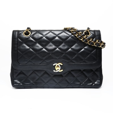 シャネル CHANEL 0番台 1985-1986 マトラッセ ダブルフラップ ショルダーバッグ【中古】