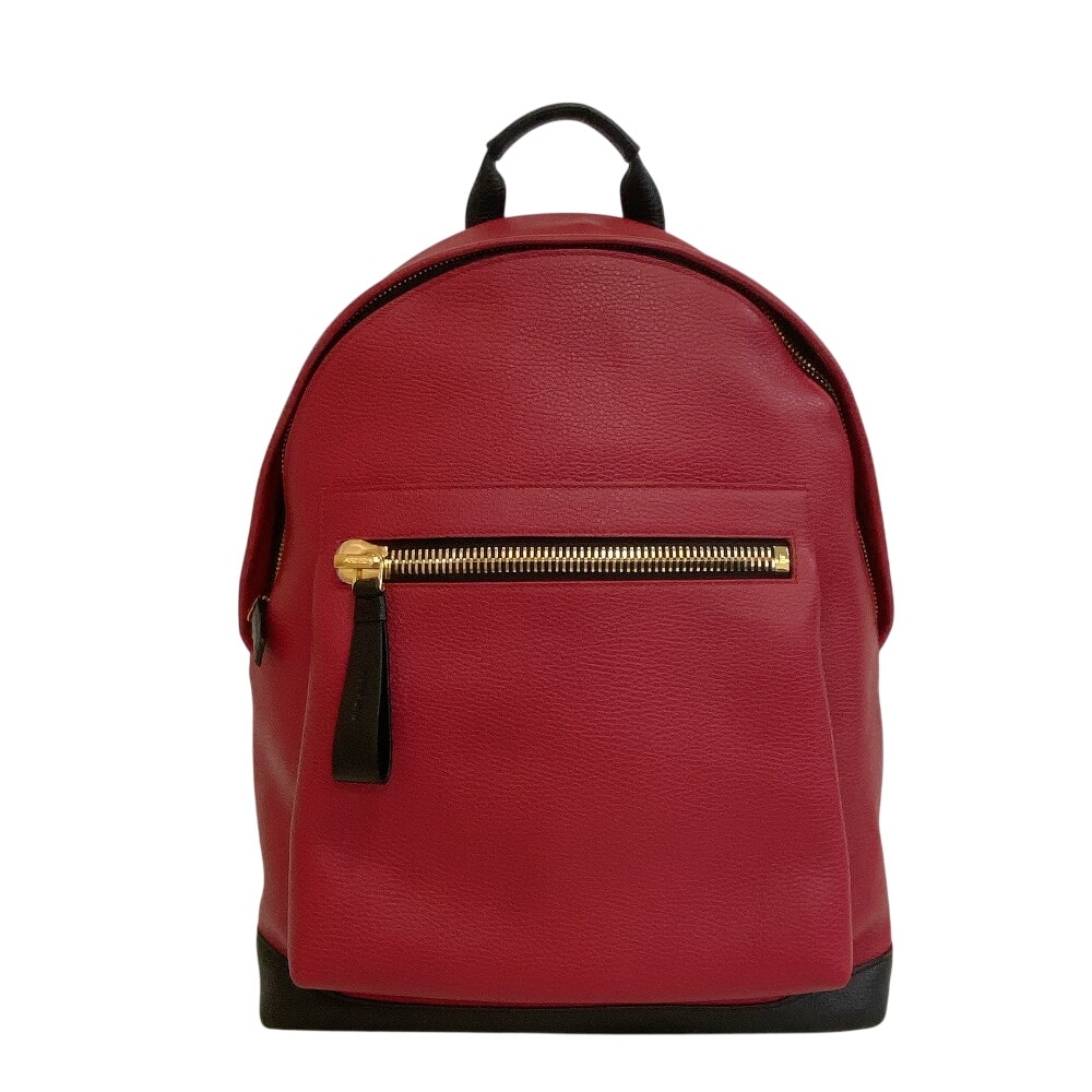トムフォード TOM FORD リュック・デイパック バックパック A4収納可能 オールレザー ビッグジップ 鞄 ブランド バイカラー ブラック