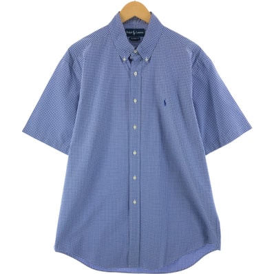 古着 ラルフローレン Ralph Lauren CLASSIC FIT 半袖 ボタンダウン チェックシャツ メンズL相当/eaa539192