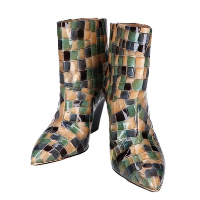 トリーバーチ マルチカラー ステンドグラス ブーツ 7M