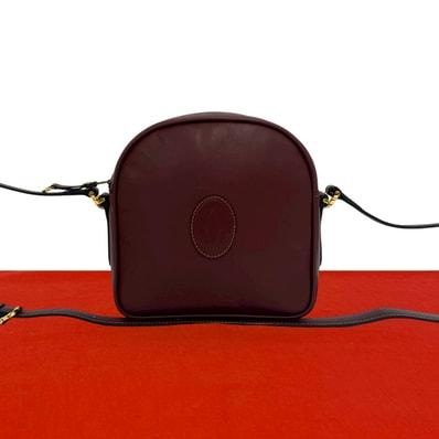 CARTIER カルティエ マストライン レザー ショルダーバッグ ワインレッド
34666