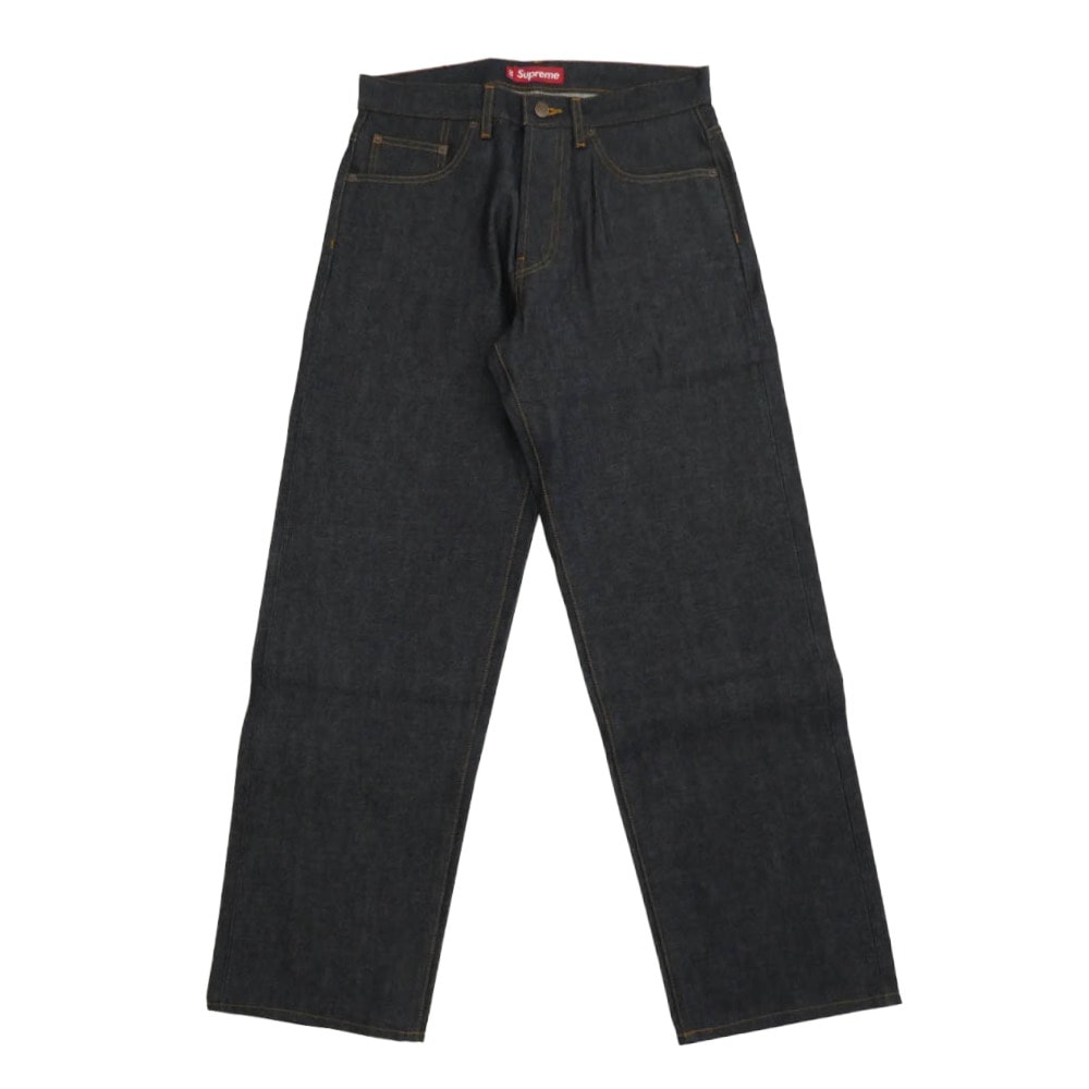 Supreme シュプリーム デニムパンツ 25AW Rigid Loose Fit Selvedge Jean リジッド ルーズ フィット セルビッジ ジーン デニム パンツ インディゴブルー系 30【極上美品】【中古】