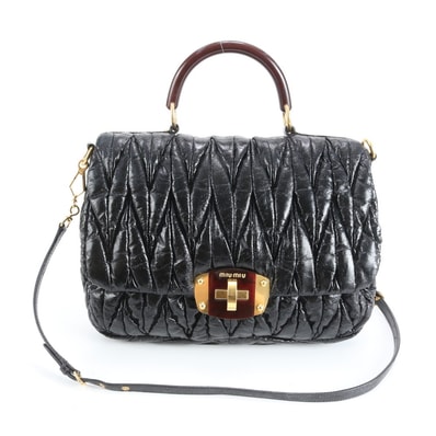 ミュウミュウ マテラッセショルダーバッグ レザー