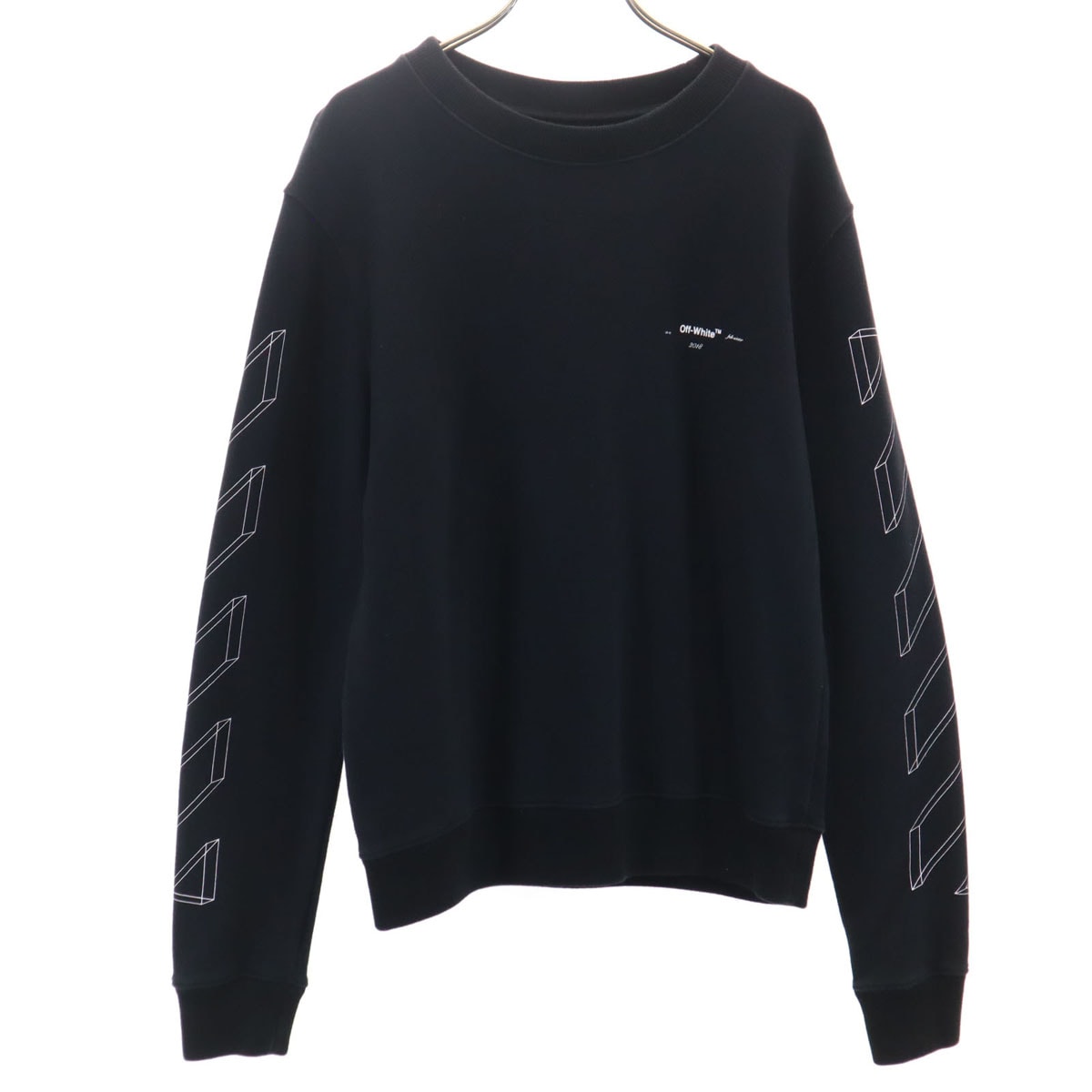 OFF-WHITE オフホワイト ポルトガル製 長袖 スウェット トレーナー S ブラック