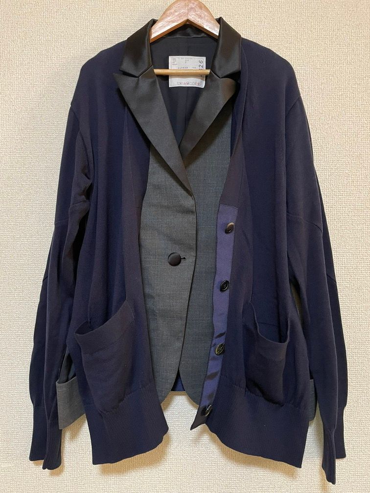 sacai サカイ　Suiting jacket ベストドッキング　カーディガン