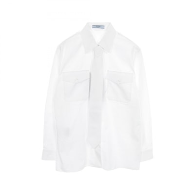 プラダ PRADA シャツ 衣料品 トップス コットン レディース ホワイト系 【中古】