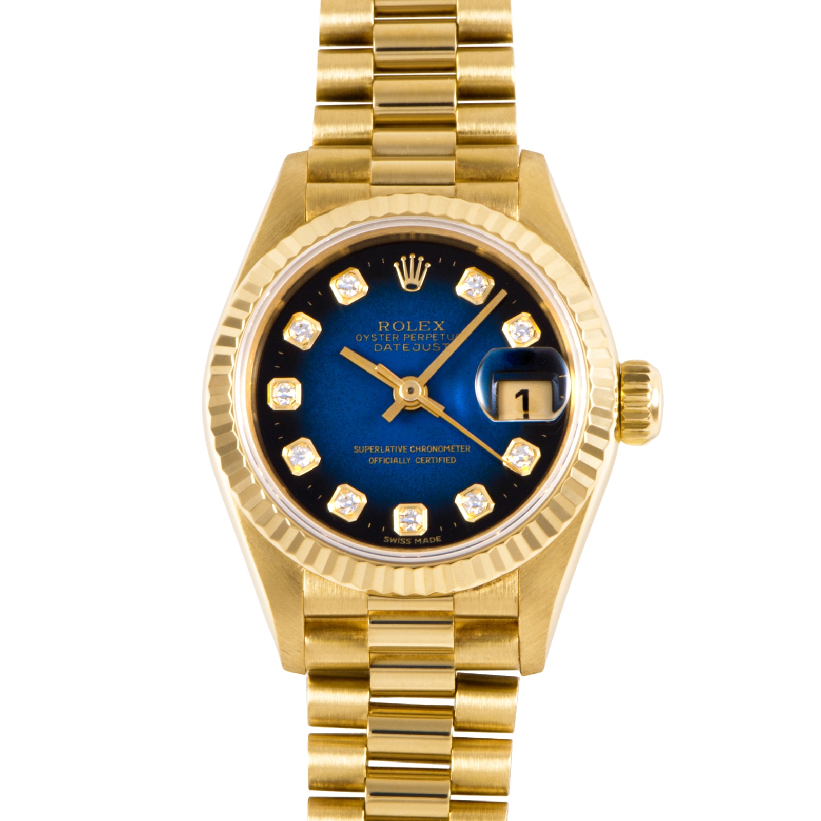 ROLEX ロレックス デイトジャスト ブルーグラデーション S番 69178G K18YG【中古】