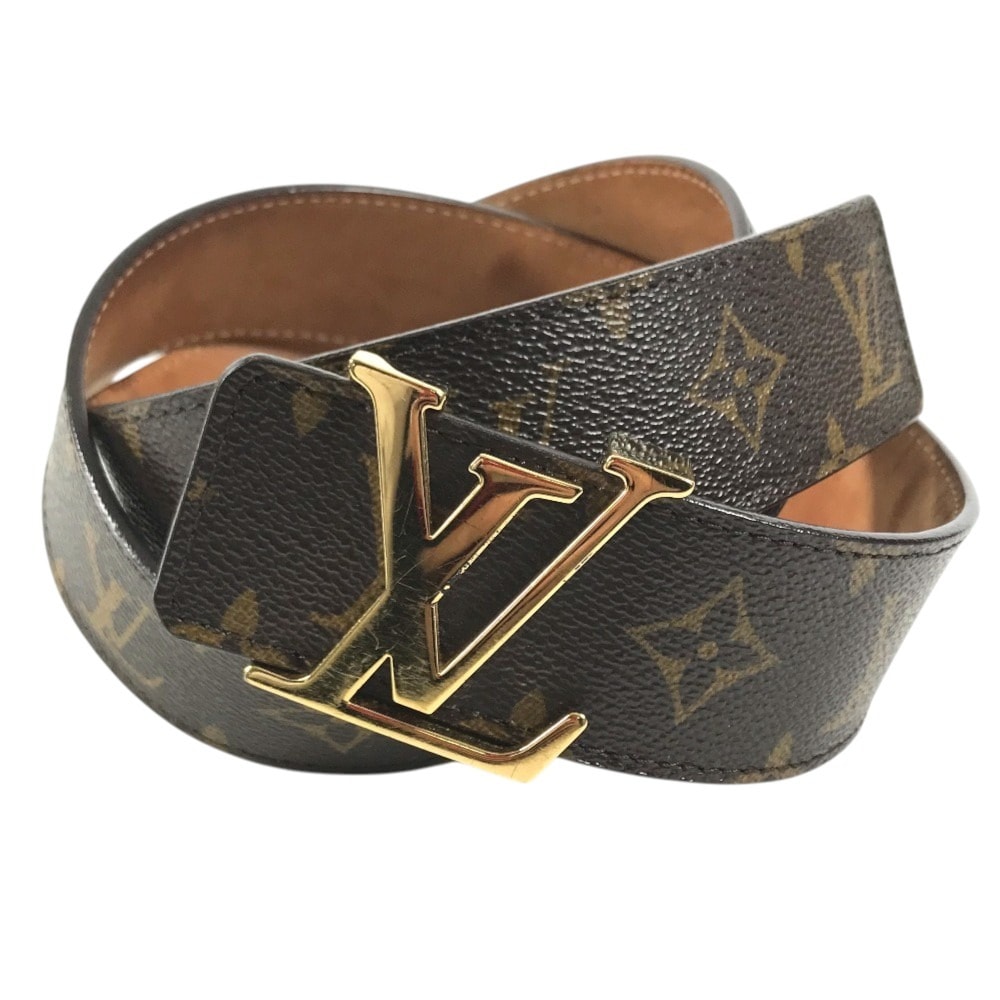 ルイヴィトン LOUIS VUITTON サンチュール イニシアル M9608V モノグラム アクセサリー バックル LVロゴ ベルト モノグラムキャンバス ブラウン
