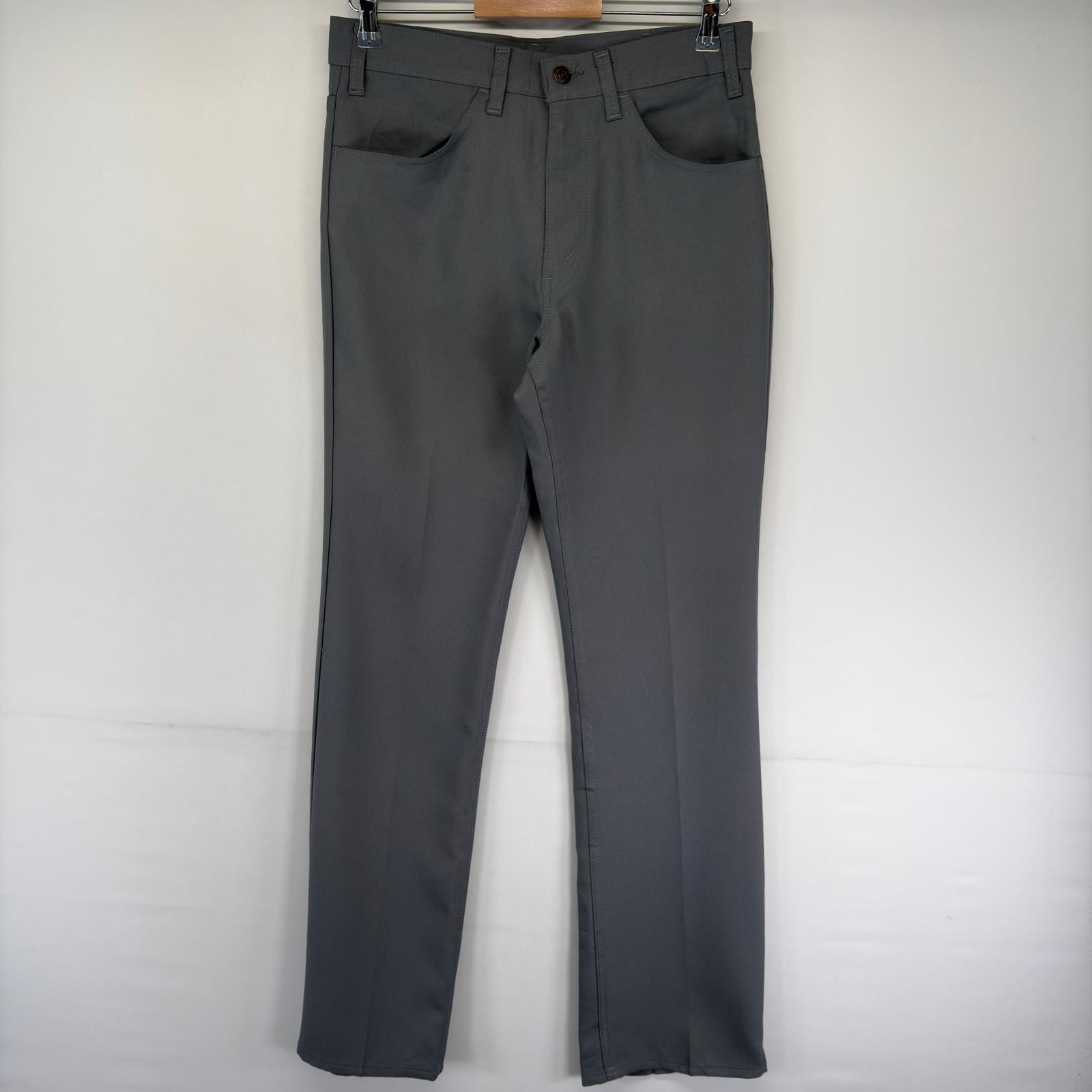 古着 リーバイス Levi's パンツ スラックス ブーツカット フレア ジップ ポリエステルパンツ タロンジップ w32 L34  グレー系 メンズ