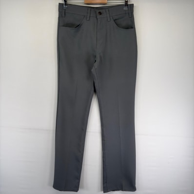 古着 リーバイス Levi's パンツ スラックス ブーツカット フレア ジップ ポリエステルパンツ タロンジップ w32 L34 グレー系 メンズ