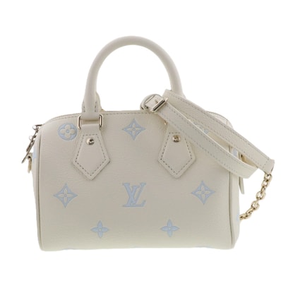 LOUIS VUITTON ルイ・ヴィトン スピーディ バンドリエール 20 モノグラム アンプラント ショルダーバッグ M28314 モノグラムアンプラント ホワイト ライトブルー レディース【中古】