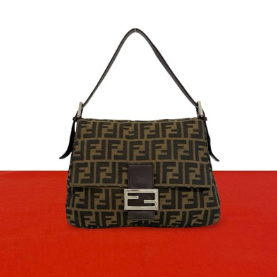 FENDI フェンディ ズッカ FF ロゴ 金具 キャンバス レザー ショルダーバッグ ブラウン
28921