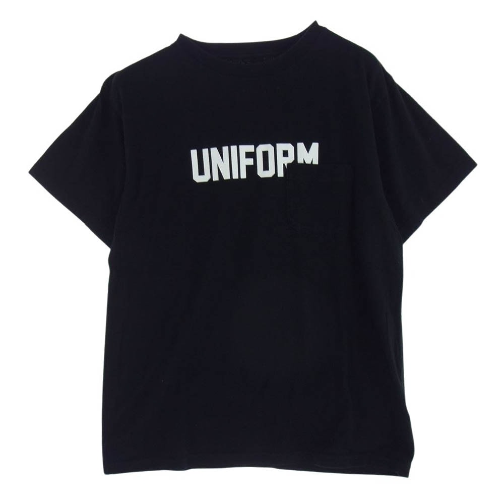uniform experiment ユニフォームエクスペリメント Ｔシャツ UE-167083 フロントロゴ プリント ポケット 半袖 Tシャツ  ブラック系 1【中古】