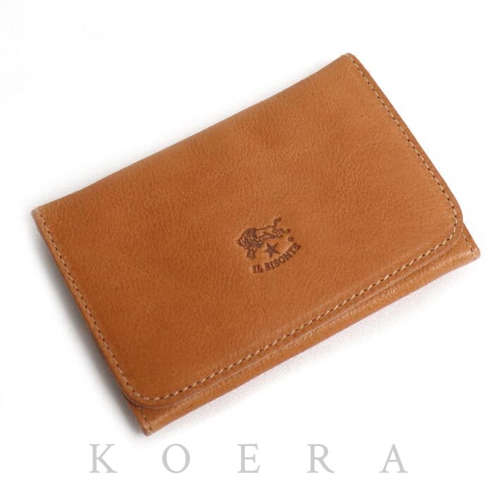 IL BISONTE イルビゾンテ カードケース ブラウン 焼きヌメ SCC004 ユニセックス【中古】【美品】