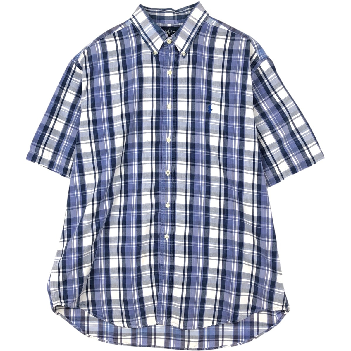 古着 ラルフローレン Ralph Lauren BLAIRE 半袖 ボタンダウン チェックシャツ メンズXL相当/eaa623597
